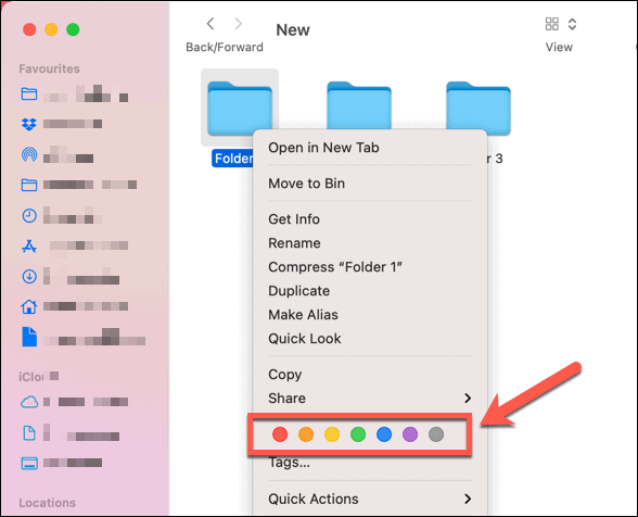 Indstilling af et standardfarvemærke til en mappe på Mac