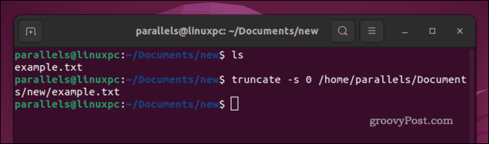 Tømning af en Linux-fil ved hjælp af truncate-kommandoen