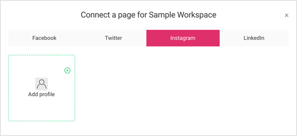 Forbind Instagram-konto til planabelt arbejdsområde