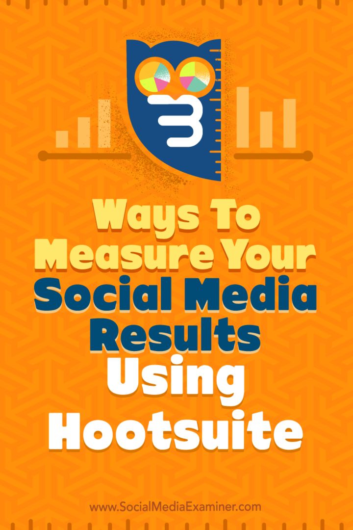 Tips til tre måder at måle resultaterne af dine sociale medier ved hjælp af Hootsuite.
