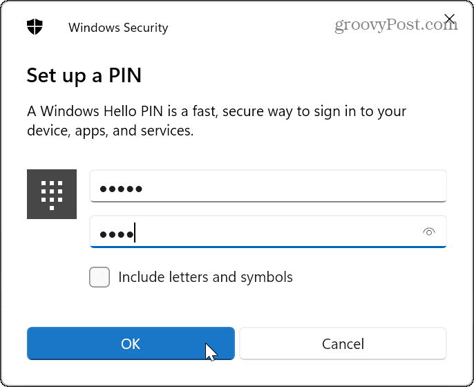PIN-kode for at logge på Windows 11