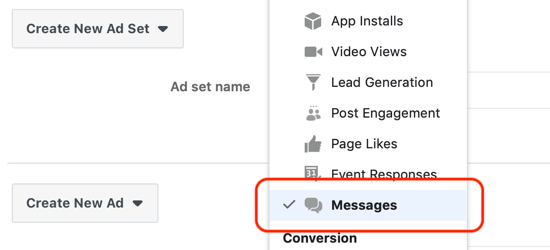 Sådan får du kundeemner med Facebook Messenger-annoncer, meddelelser indstillet som destination på niveau med annoncesæt