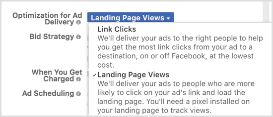 Optimer din Facebook-annoncevisning til visning af landingssider.