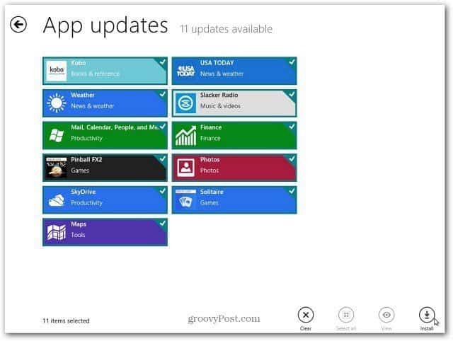 Opdater Windows 8 Apps på den nemme måde