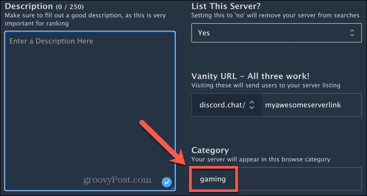 discord server kategori