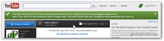 Sådan knyttes en YouTube-konto til en ny Google-konto