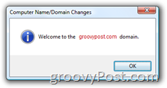 Windows Vista Deltag i et velkomstskærm til Active Directory AD Domain Domain