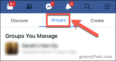 Facebook-app administrerer grupper
