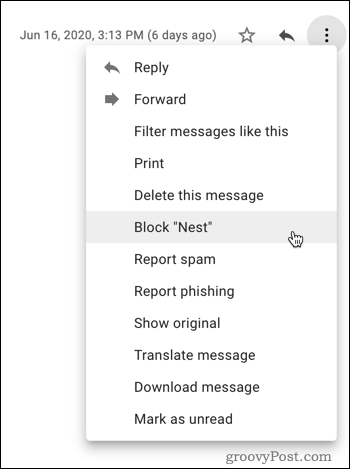 Blokering i Gmail