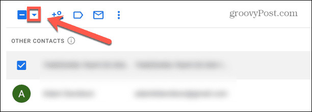 gmail afkrydsningsfelt pil