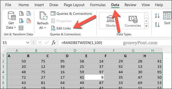 Redigering af links i Excel