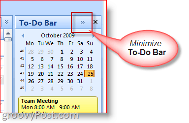 Outlook 2007 To-Do Bar - Minimer