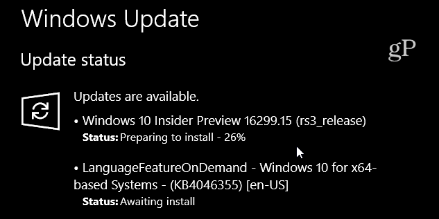 Windows 10 Build 16299-15 Kumulativ opdatering