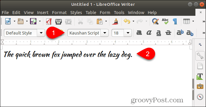 Brug af ny font i LibreOffice Writer