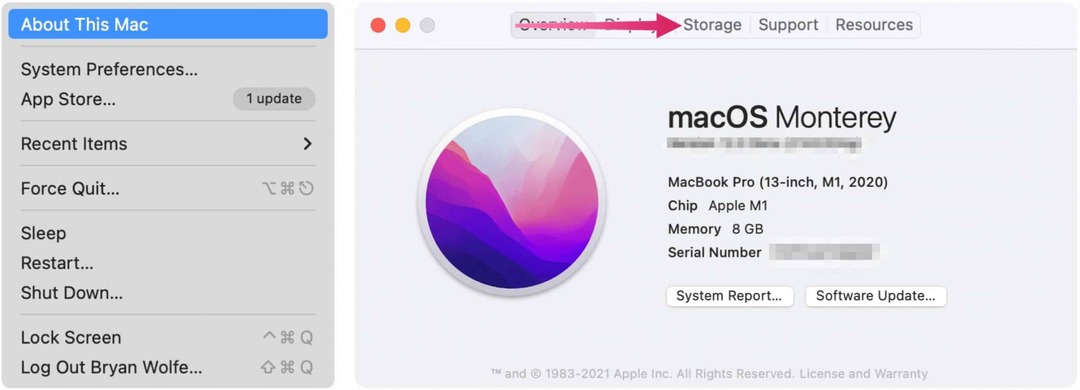 Frigør opbevaring om denne Mac