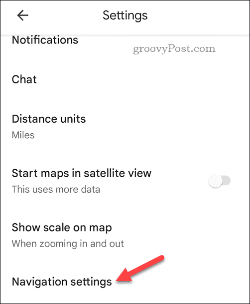 Åbn Google Maps mobilnavigationsindstillinger