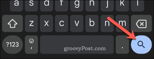 Søg-knap til Gmail på et Android-tastatur