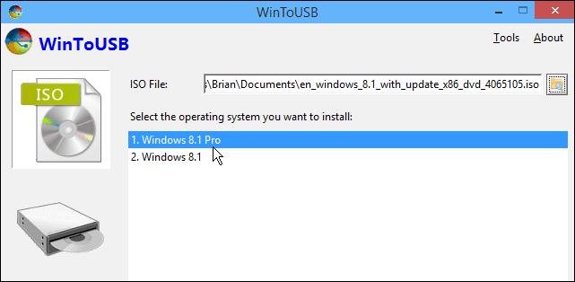 Kør en bærbar version af Windows fra et USB-drev