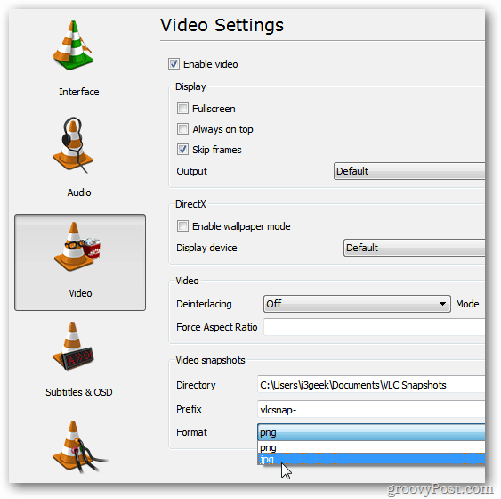VLC-præferenceindstillinger
