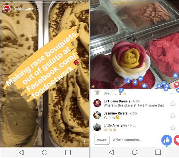 instagram historier mad netværk