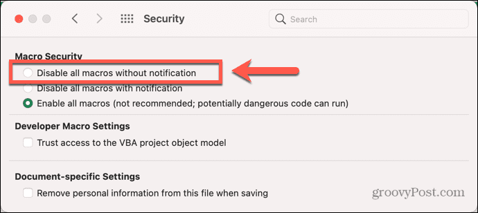 mac excel deaktiver makroer uden meddelelse
