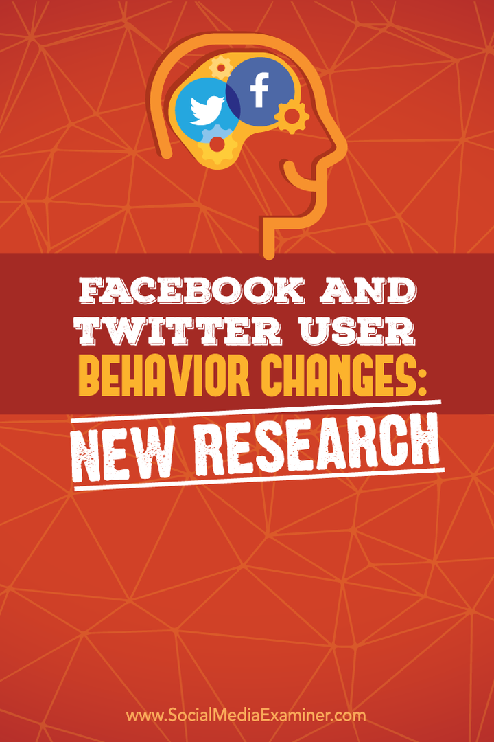 Ændringer af brugeradfærd på Facebook og Twitter: Ny forskning: Social Media Examiner