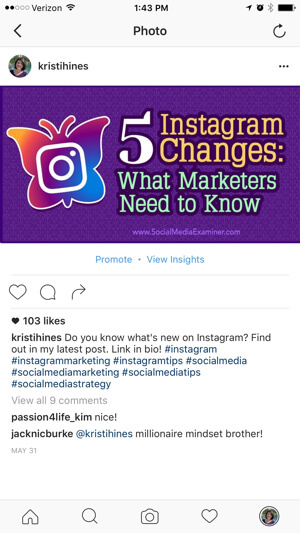 instagram promovere indlæg