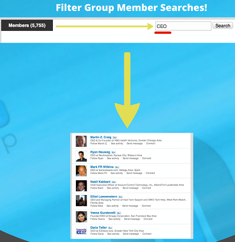 filtreret gruppemedlemssøgning