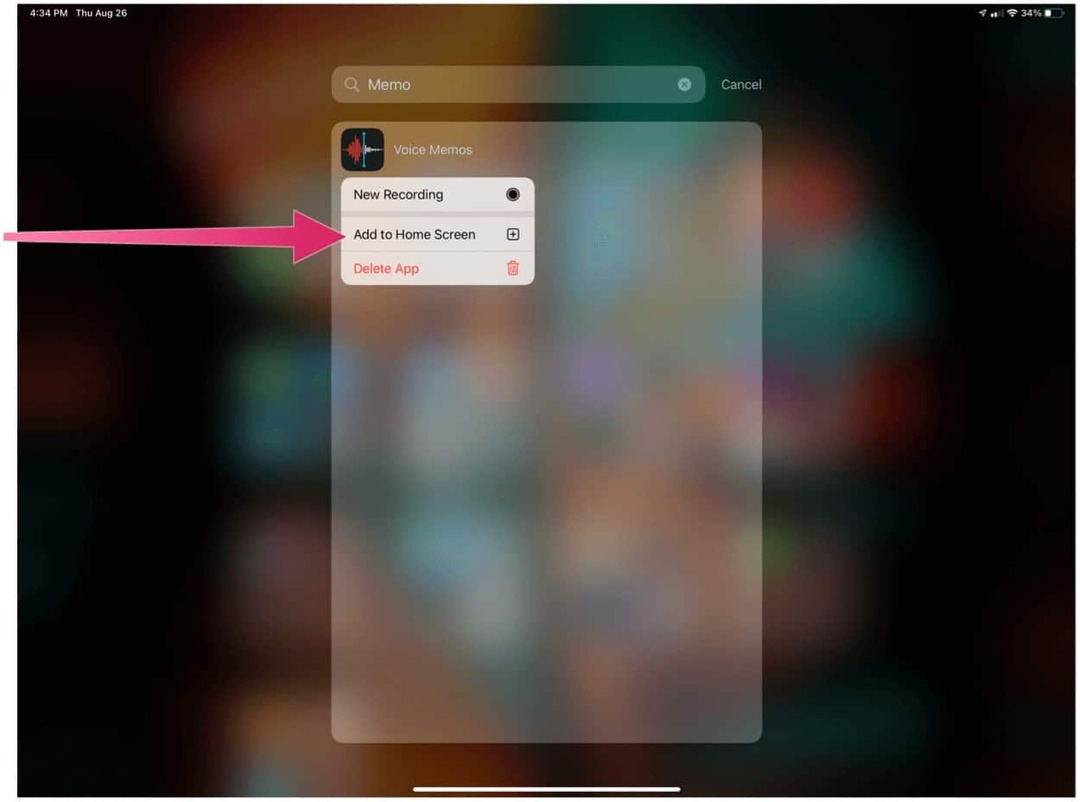 iPad tilføjer app til startskærm