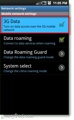 android 3g data deaktiveret