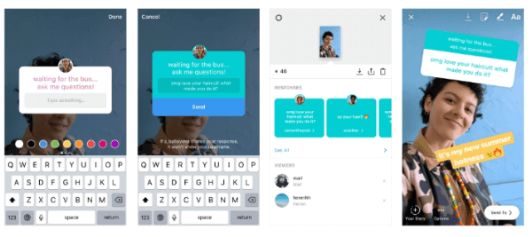 Instagram debuterede interaktive spørgsmålsklistermærke i Instagram Stories, en sjov ny måde at starte samtaler med dine venner på, så du kan lære hinanden bedre at kende.