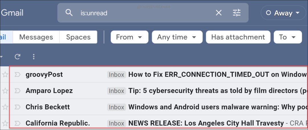 Find ulæste e-mails i Gmail