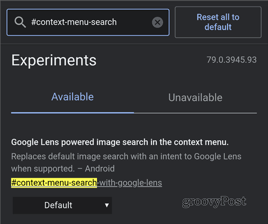 Google Lens Chrome-søgning aktiveret