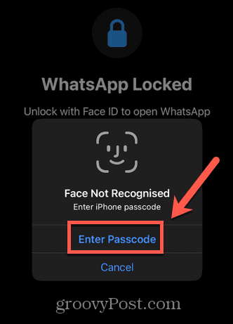 whatsapp indtast adgangskode