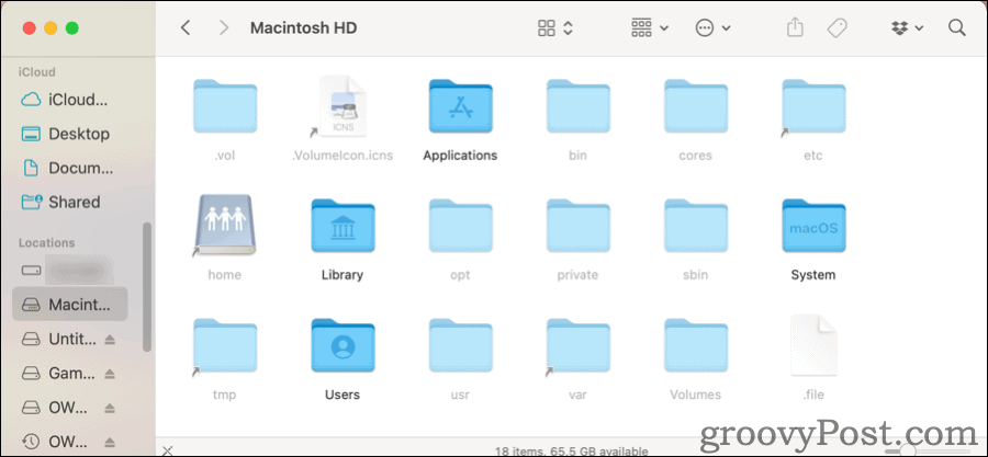 Vis skjulte filer på Mac i Finder