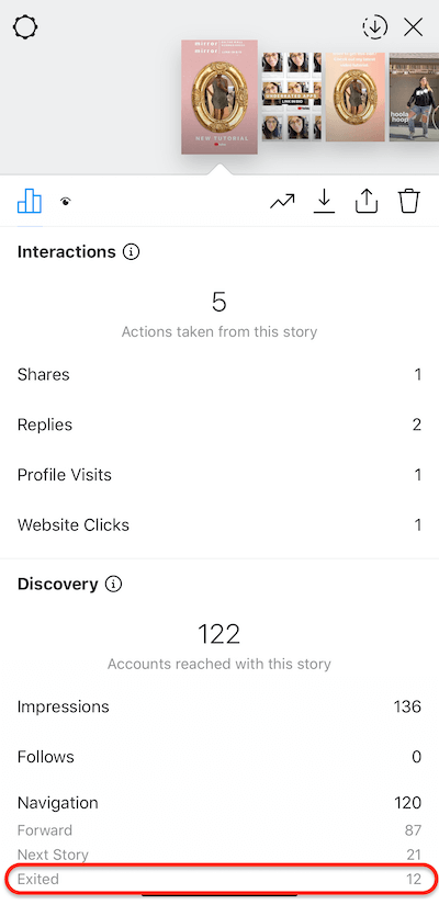instagram-historiedata, der viser seere, der redigerede historiefeedet fra din historie
