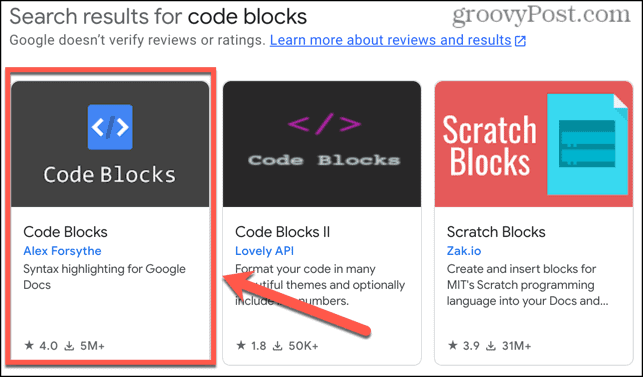 google docs kode blokerer tilføjelse