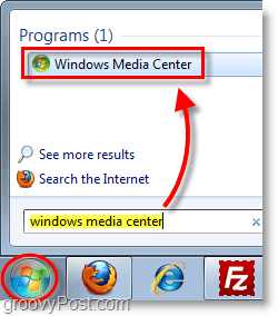 Windows 7 Media Center - åbne Windows Media Center