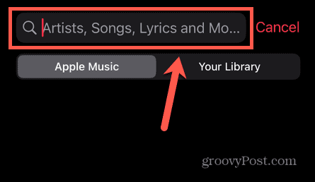 apple music søgefelt