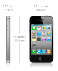 Detaljer om iPhone 4-størrelse