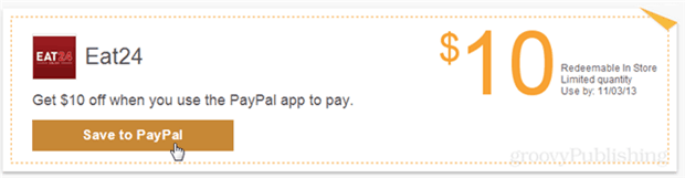 Få 10 $ gratis på enhver Eat24-restaurant ved hjælp af PayPal-appen