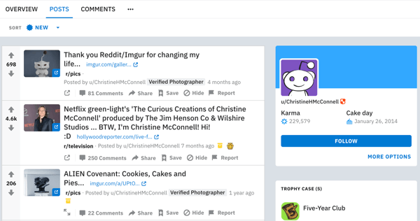 Sådan markedsføres din virksomhed på Reddit, vellykket marketingeksempel på DIY crafting feed af u / ChristineHMcConnell