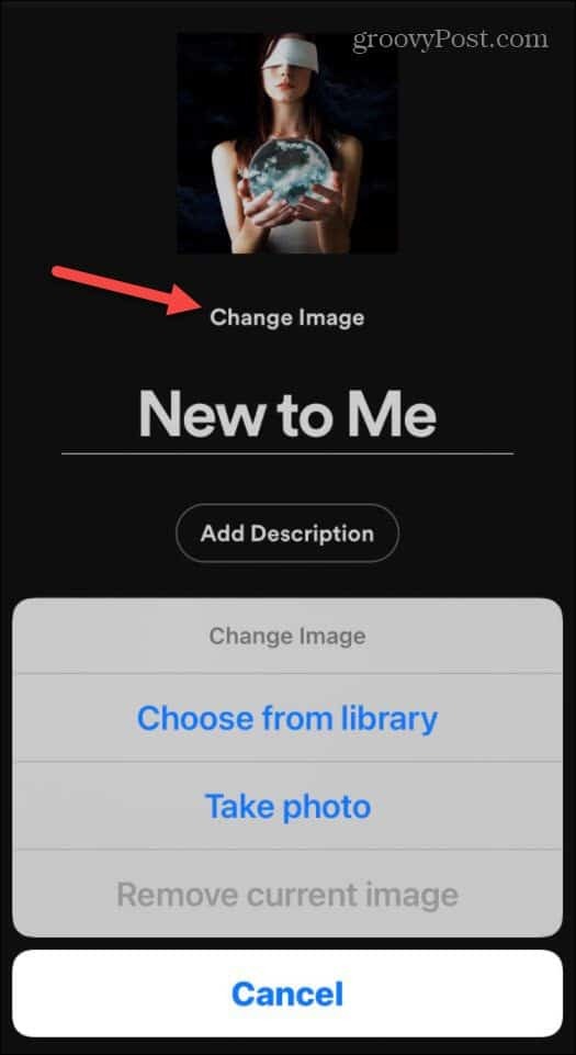 Vælg billede eller fjern iOS