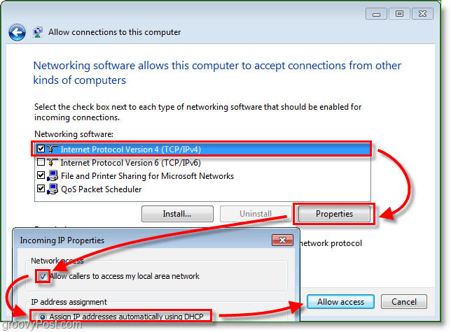 Konfigurer en VPN - PPTP-vært på dit hjem Windows 7 PC [Sådan gør du]