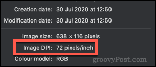 DPI af et billede, der vises på macOS