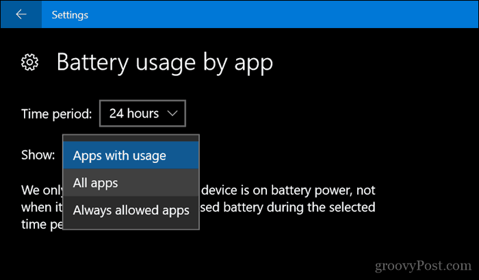 Sådan tillades apps at sende meddelelser i batterisparetilstand i Windows 10