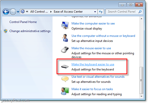 Sådan deaktiveres sticky nøgler og filtertaster i Windows 7