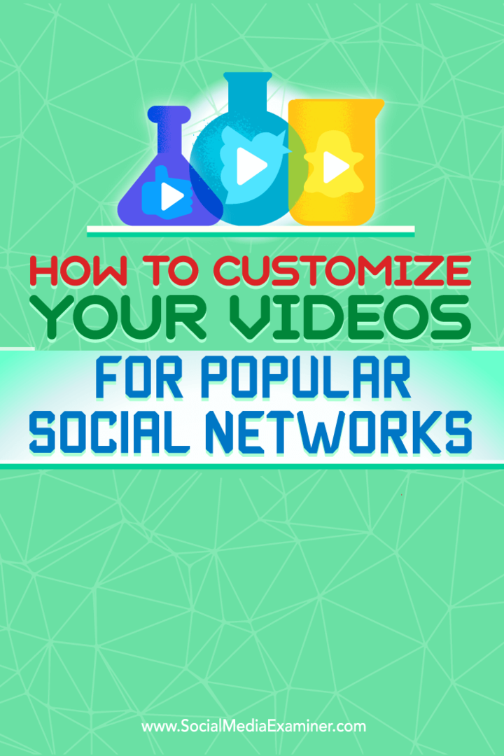 Sådan tilpasses dine videoer til populære sociale netværk: Social Media Examiner