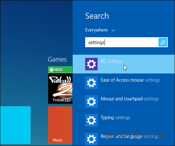 Windows 8.1-søgning