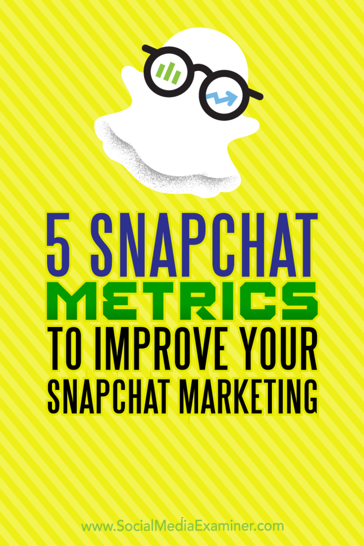 5 Snapchat-målinger til forbedring af din Snapchat-markedsføring af Sweta Patel på Social Media Examiner.